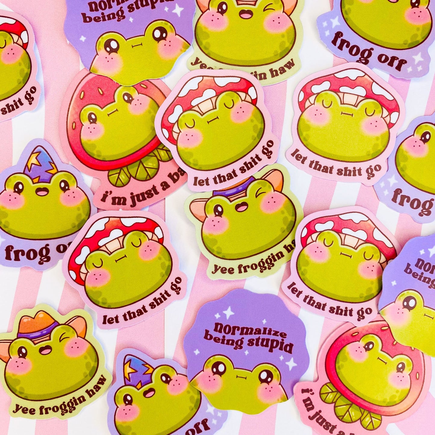 Small Sassy Frog Stickers