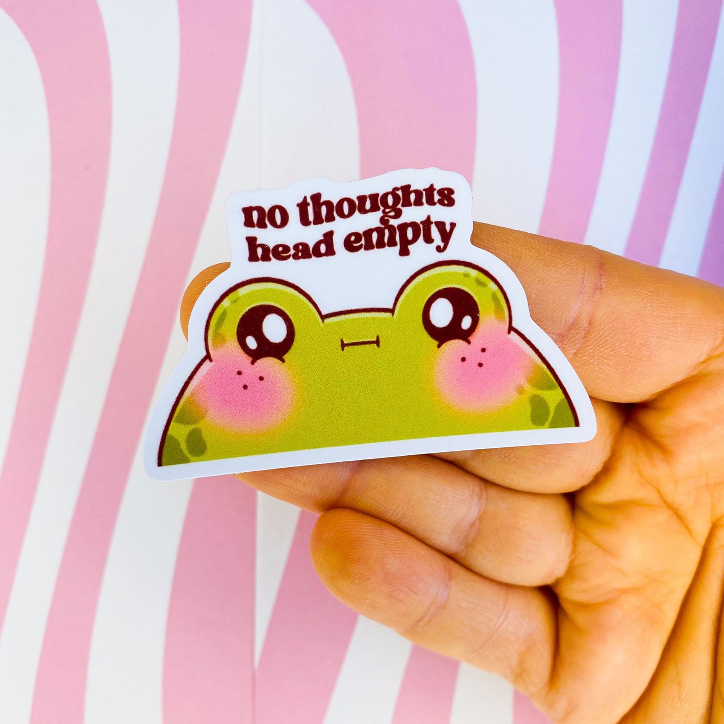 No Thought Head Empty Frog Sticker