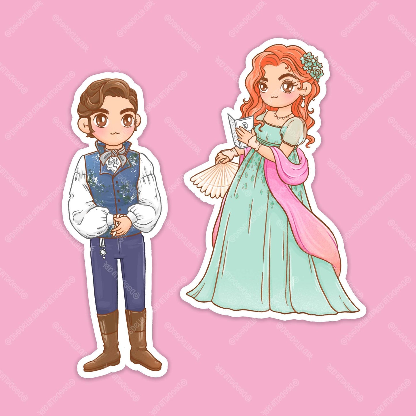 Bridgerton Colin and Penelope Sticker