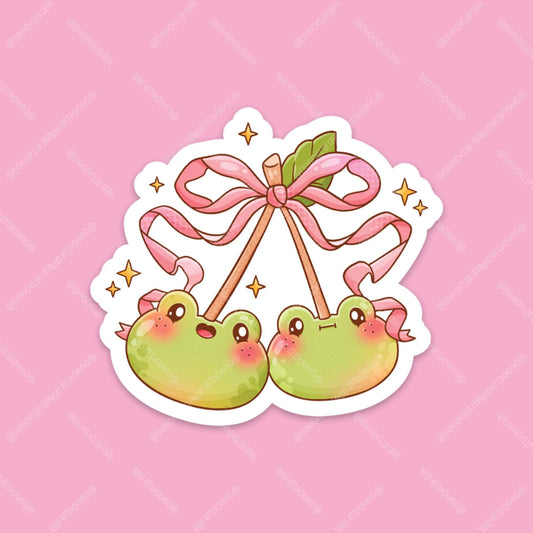 Coquette Frog Cherries Sticker