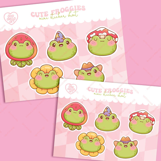 Froggies in Fun Hats Sticker Sheet