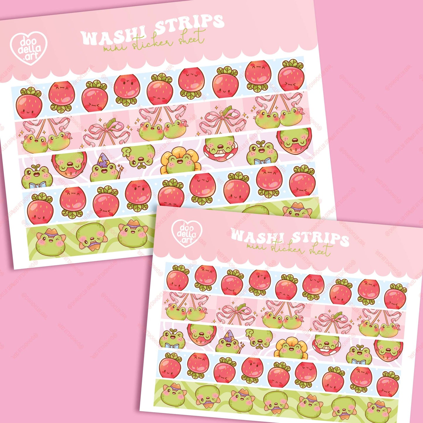 Fun Froggy and Berry Washi Strip Sticker Sheet