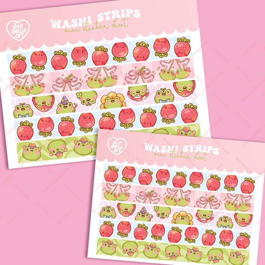 Fun Froggy and Berry Washi Strip Sticker Sheet