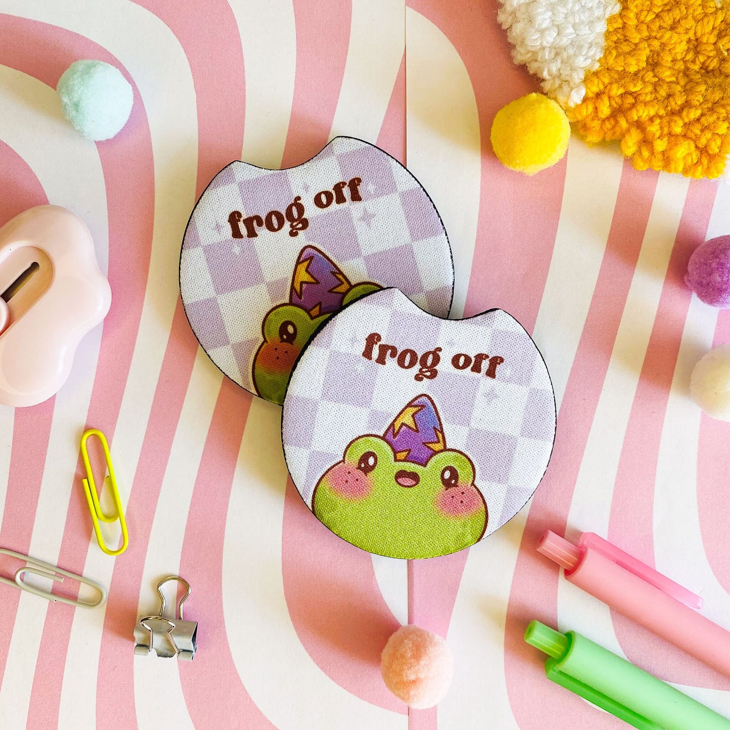 Sassy Frog Car Coaster Sets