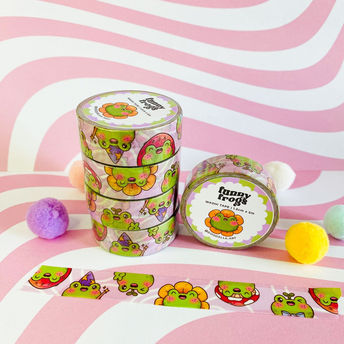 Funny Frogs Washi Tape