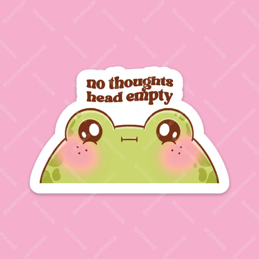 No Thought Head Empty Frog Sticker