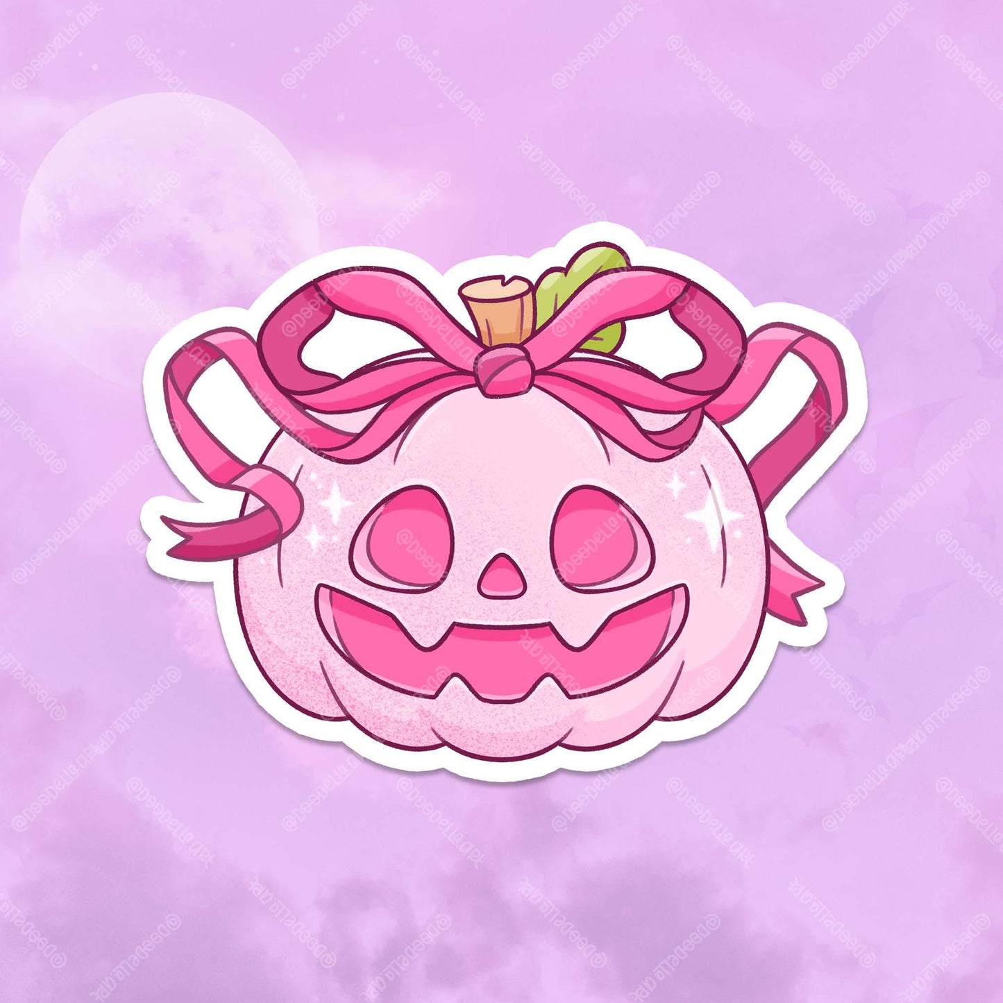 Pink Coquette Pumpkin Sticker