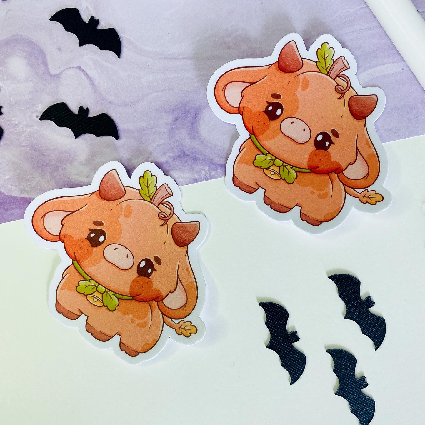 Cute Pumpkin Cow Sticker