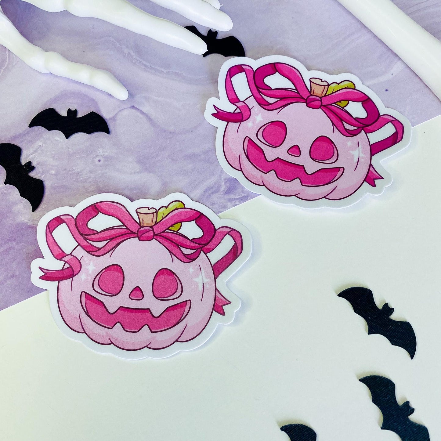 Pink Coquette Pumpkin Sticker