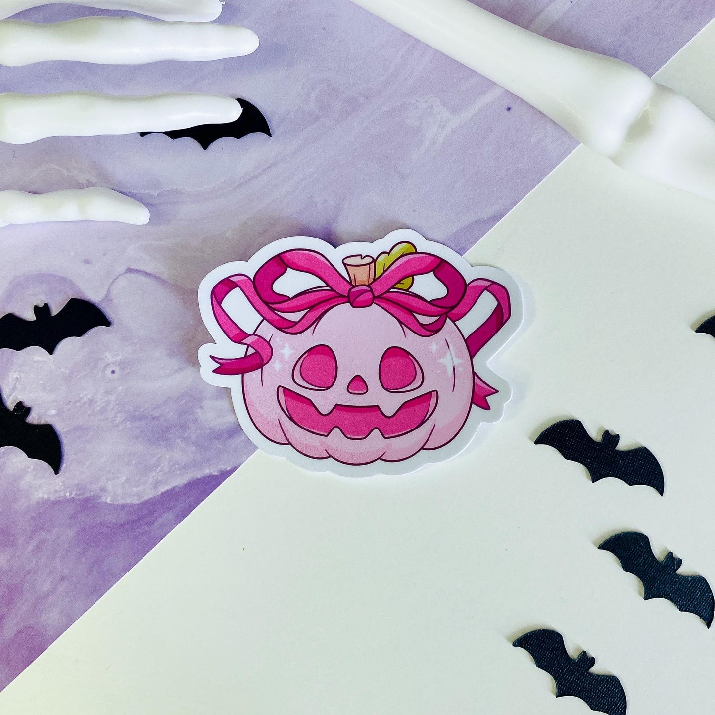 Pink Coquette Pumpkin Sticker