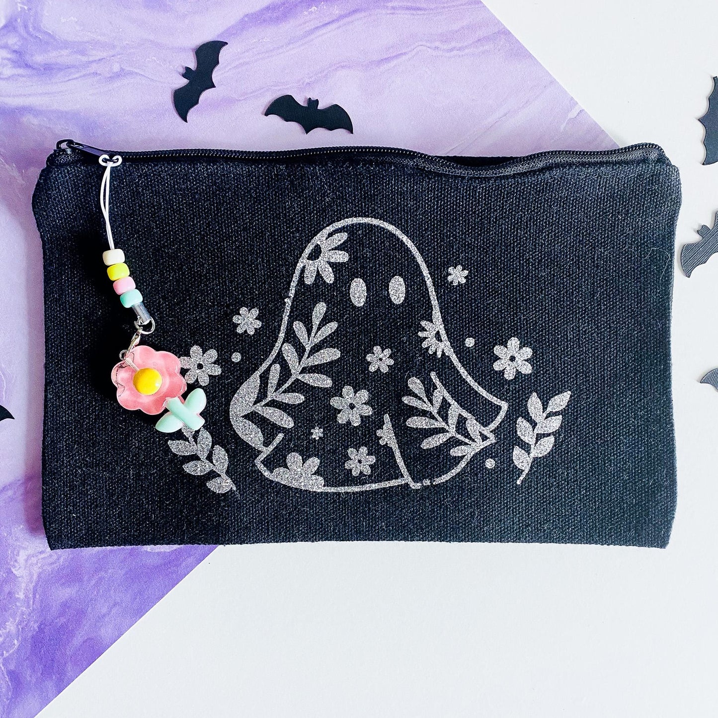 Friendly Flower Ghost Pencil Pouch