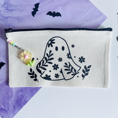 Friendly Flower Ghost Pencil Pouch