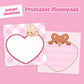 Printable Teddy Bear and Bunny Heart Memo Pads