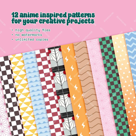 Demon Slayer Themed Printable Scrapbook Paper