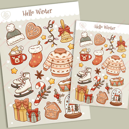 Hello Winter Christmas Sticker Sheet