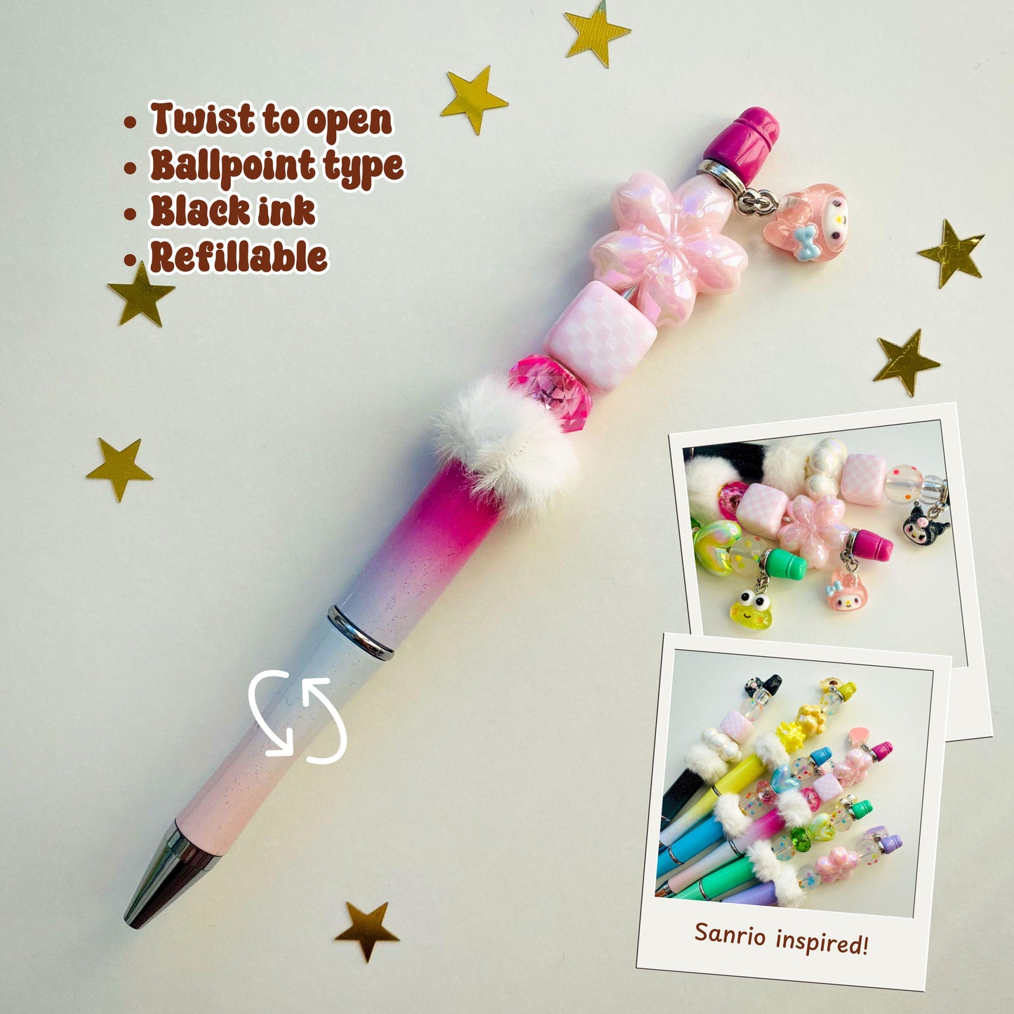 Kawaii Sanrio Beaded Fidget Pens