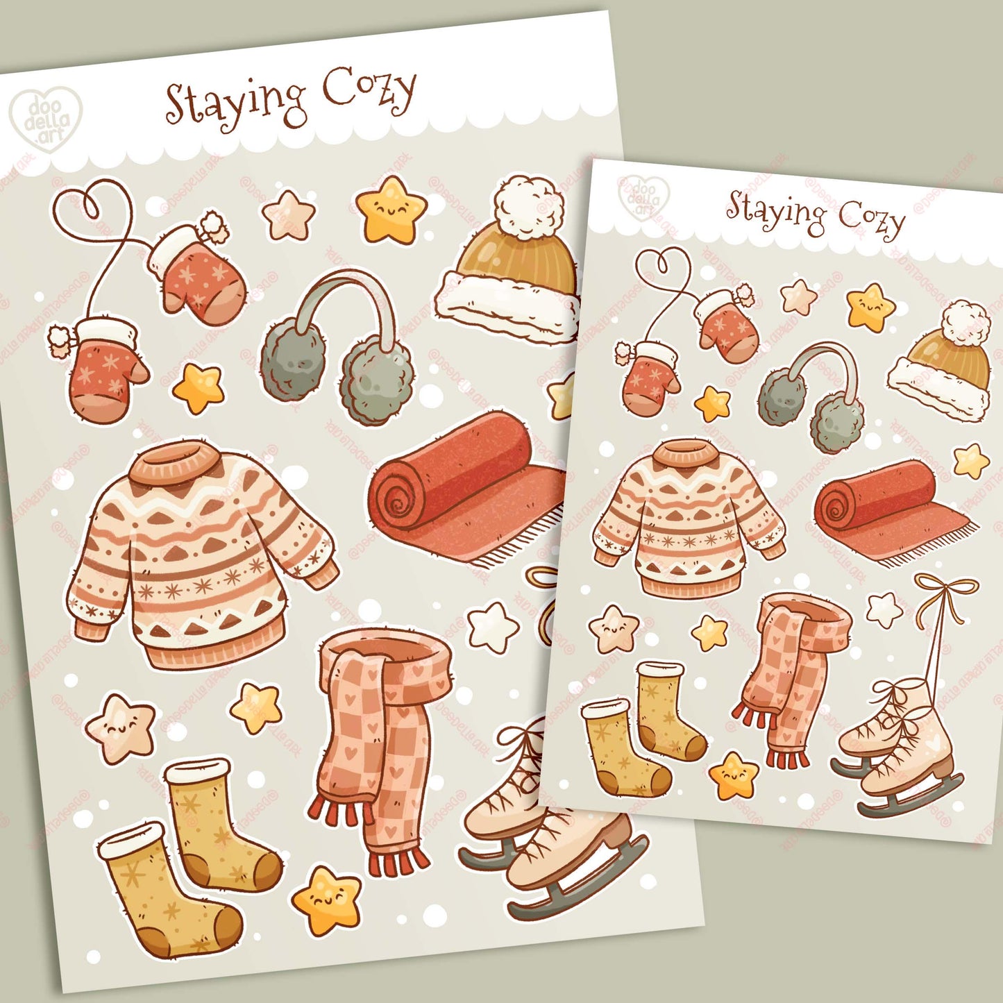 Staying Cozy Winter Christmas Sticker Sheet