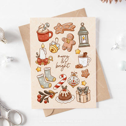 Merry and Bright Christmas Greeting Card