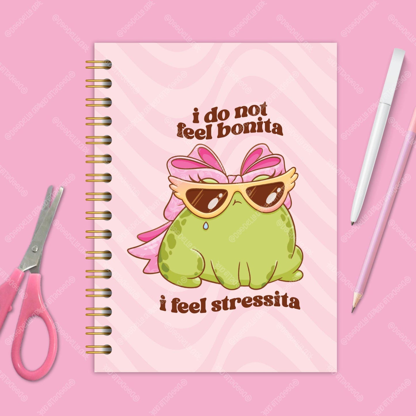 Don't Feel Bonita Feel Stressita Handmade Spiral Notebook