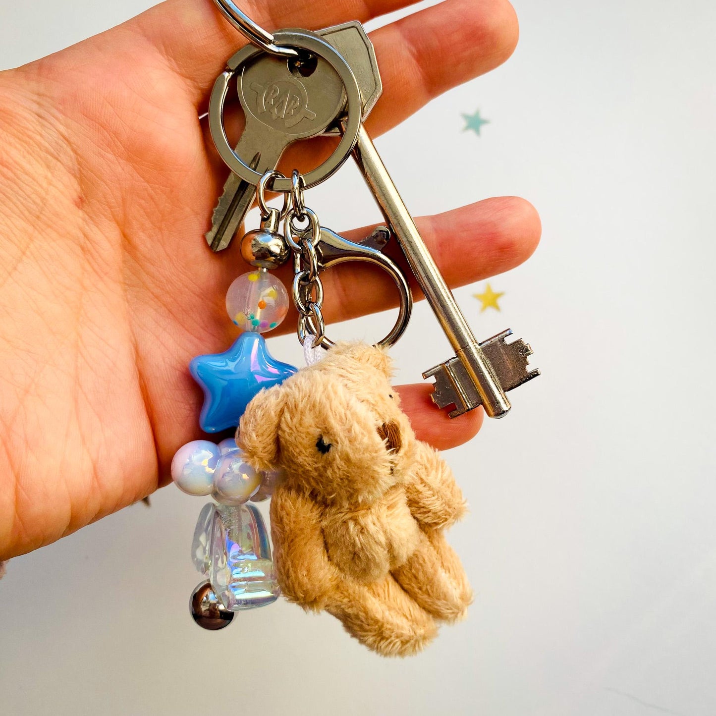 Mini Teddy Bear Beaded Fidget Keychains