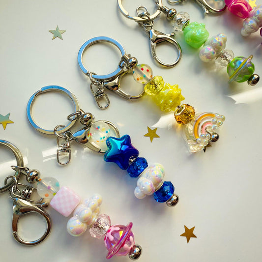 Textured Bead Fidget Keychains