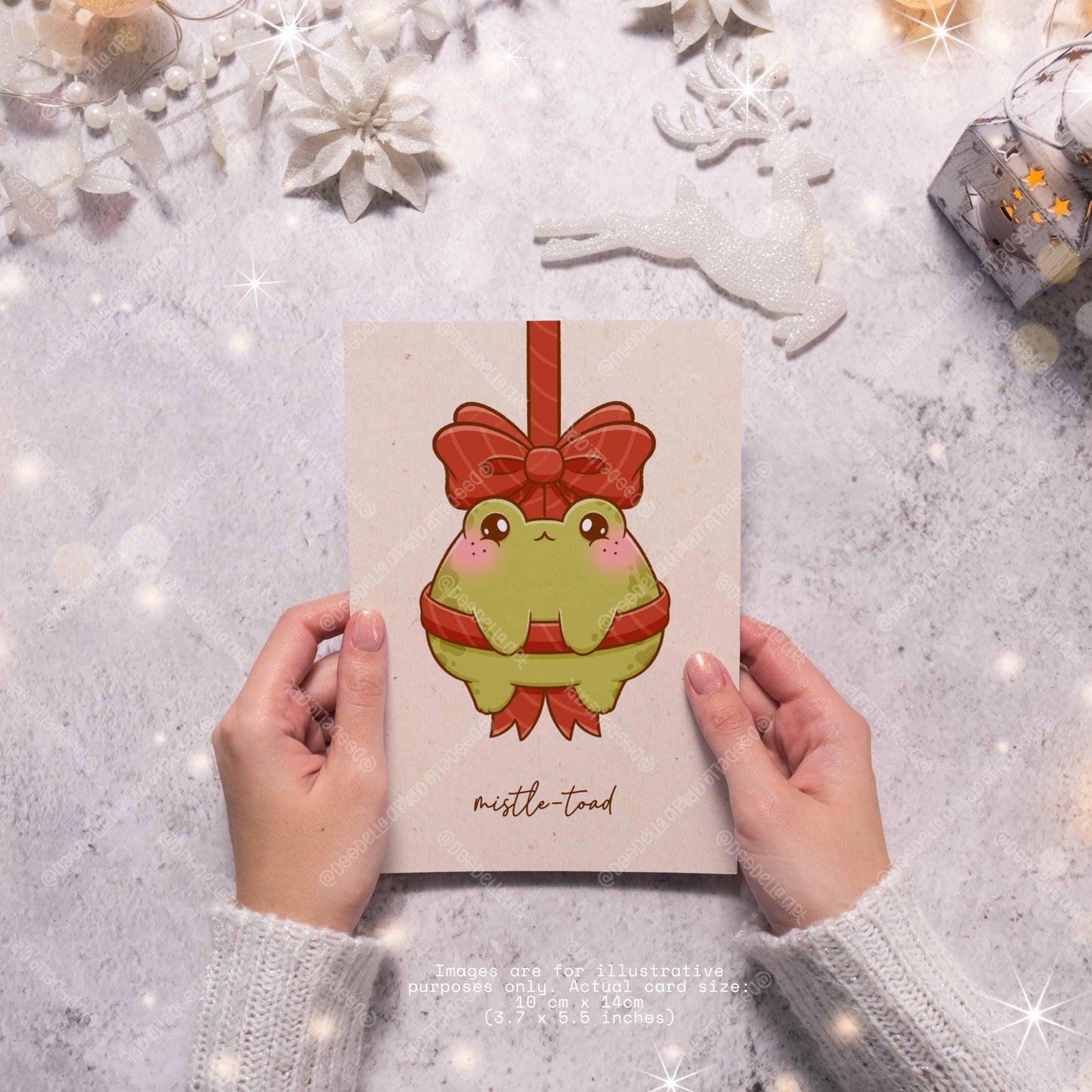 Mistle-toad Christmas Froggy Greeting Card