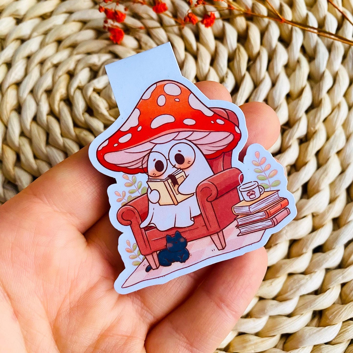 Mushroom Ghost Magnetic Bookmark