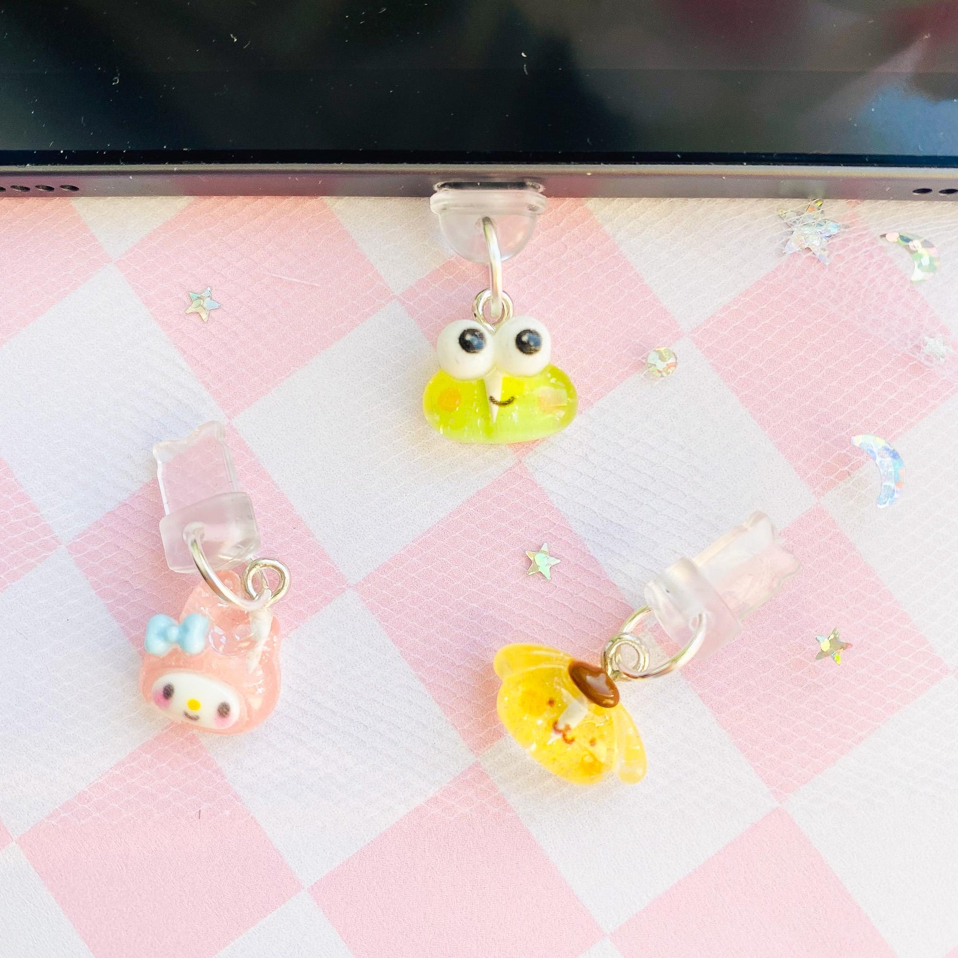 Sanrio Characters Dust Plug, My Melody Kuromi Kerropi Cinamoroll Charm Dust Plug for Switch Gaming Controller Earphone Audio Jack Attachment
