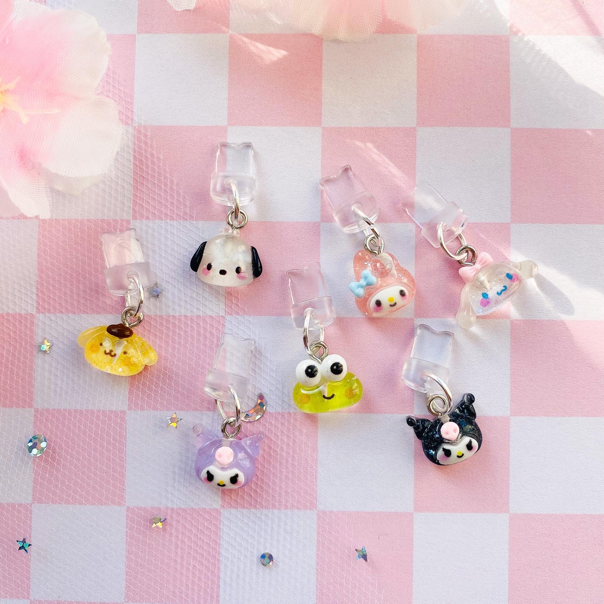Sanrio Characters Dust Plug, My Melody Kuromi Kerropi Cinamoroll Charm Dust Plug for Switch Gaming Controller Earphone Audio Jack Attachment