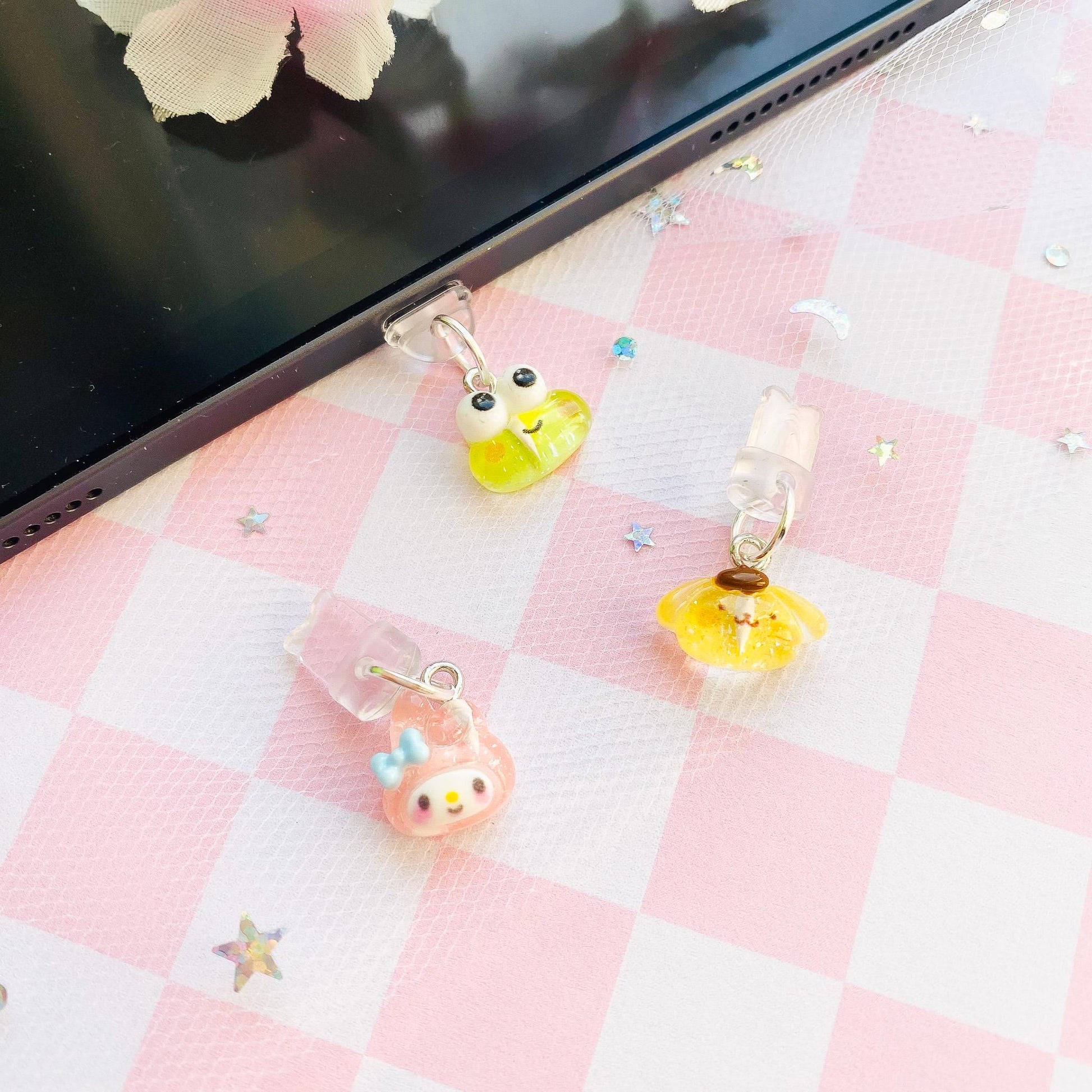 Sanrio Characters Dust Plug, My Melody Kuromi Kerropi Cinamoroll Charm Dust Plug for Switch Gaming Controller Earphone Audio Jack Attachment