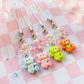 Teddy Bear Phone Charm, Pastel Bear Toy Phone Strap, Kawaii Lanyard Keychain Charm Accessory, Gift for Her