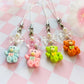 Teddy Bear Phone Charm, Pastel Bear Toy Phone Strap, Kawaii Lanyard Keychain Charm Accessory, Gift for Her