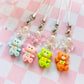 Teddy Bear Phone Charm, Pastel Bear Toy Phone Strap, Kawaii Lanyard Keychain Charm Accessory, Gift for Her